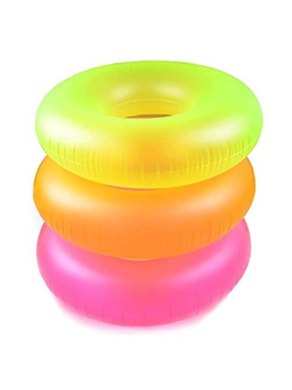 3 Pack Inflatable Pool Float Swim Ring Tube 36 Inch Neon Frost Summer Fun Set